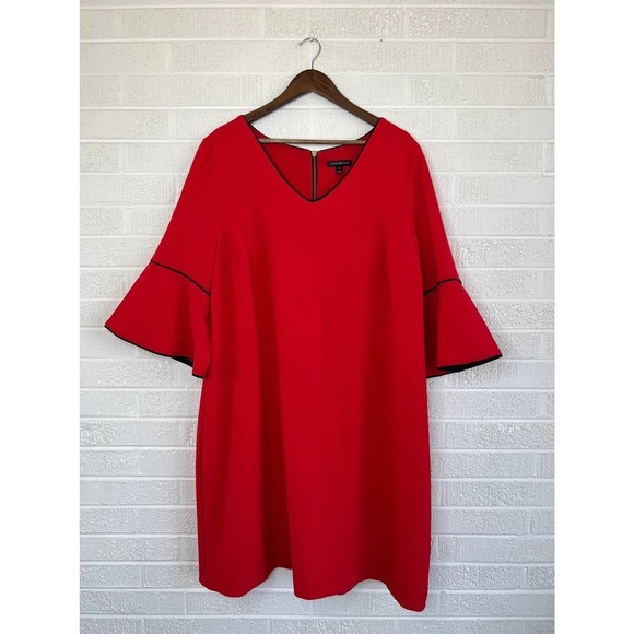 Lane Bryant red bell sleeve dress - Picture 6 of 8
